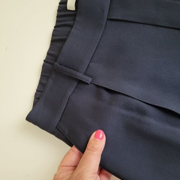 $295 NEW VINCE NAVY BLUE CREPE BACK SLIT PULL ON LOOSE FIT PANTS M MEDIUM NWT - Picture 6 of 10